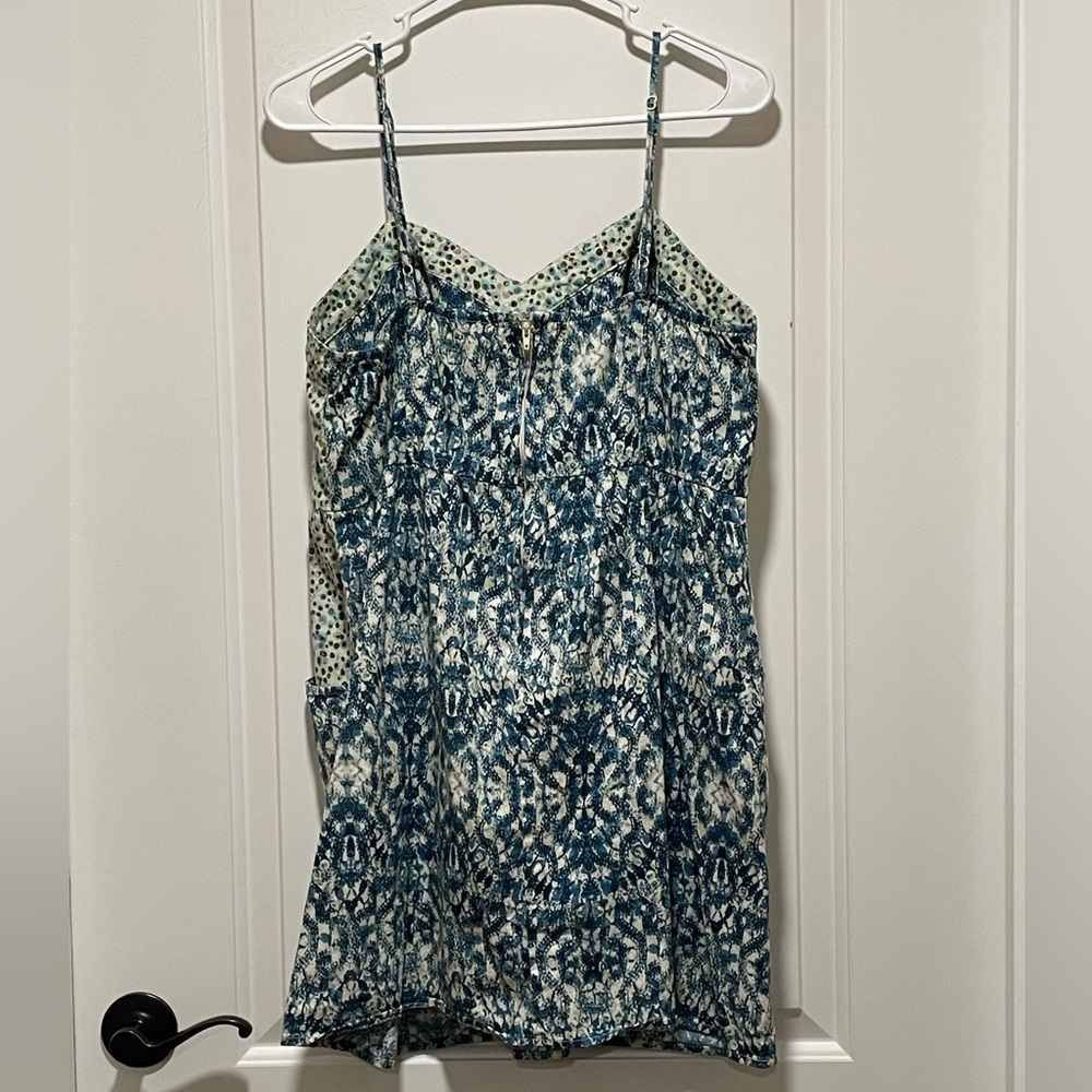 Boho Hippy Chic Mini Dress Size XXL Mossimo Side Pocket Thin Strap Tie Dye Dots - Picture 5 of 10